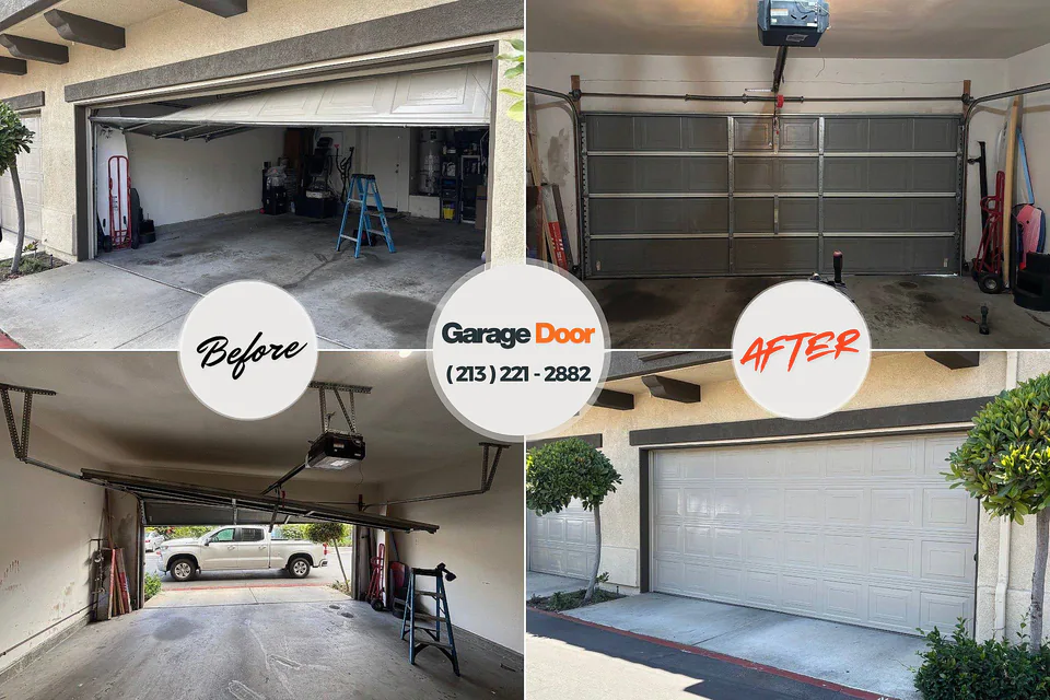 Before and after: garage door repair Wye, MT